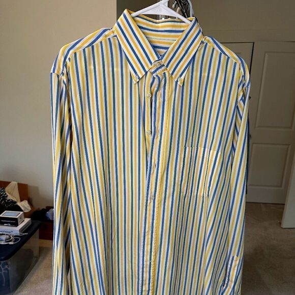 EUC. Men's XL Striped Button Down with Front Pocket Italian - Picture 3 of 6